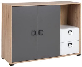 Komoda Kevin 6 artisan/grafit/biela