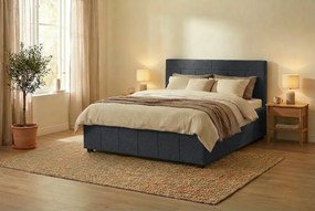 Postel RAM 180x200 cm Tmavomodrá S matracom