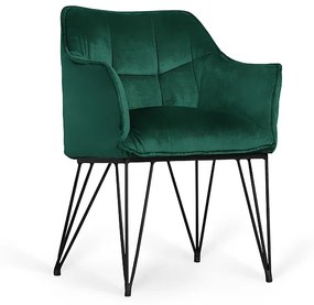 Čalúnená stolička loft s podrúčkami Valencia Pik II - Zelený