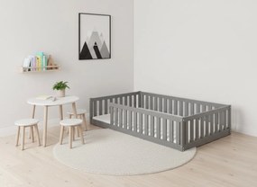 Široká posteľ BELLA SIMA 120×200 cm Montessori – grafitová