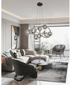 Wofi 7014-805 - LED Luster na lanku NANCY 8xG9/3,5W/230V čierna/chróm