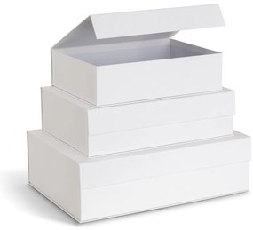 Biele kartónové úložné boxy v súprave 3 ks s vekom 42,5x29,5x13 cm Kian Paper Laminate – Bigso