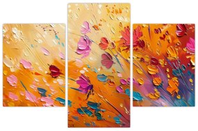 Obraz - Maľba farebných kvetov (90x60 cm)