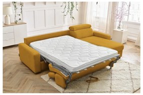 Rozkladacia rohová pohovka v horčicovej farbe (variabilná) Monaco – Bobochic Paris