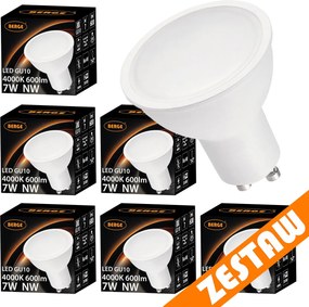 Sada 6x GU10 LED žiaroviek 7W 600lm - neutrálna biela