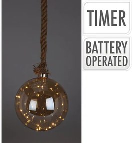 Vianočná závesná LED dekorácia Ball, 20 cm