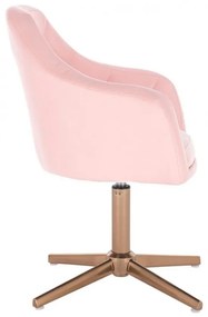 LuxuryForm DESIGN Kreslo ANDORA na zlatom kríži - ružové
