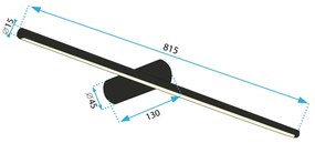 Toolight Toolight, LED nástenné svietidlo 80cm 13W 4000K APP1346-W, zlatá lesklá, OSW-02436
