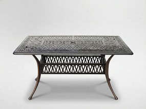 Garden Line Hliníkový stôl „HASTINGS“ v antickom bronzovom prevedení 150 x 90 x 73 cm *4089