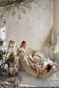 Montessori drevená hojdačka maxi prírodná Čierna