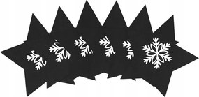 Vianočný obal na príbory - 6 ks - čierne - hviezdička a vločka