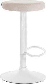 Barová stolička Ponte - zamat, biely rám - Krémová