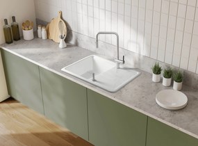 Deante Momi, keramický drez s odkvapkávačom 780x500x230 mm, biela, DEA-ZCM_6113