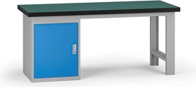 Pracovný stôl do dielne G8, 1800 x 750 x 800 mm, 1x skrinka, modrá