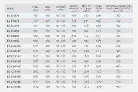 BPS-koupelny Kúpeľňový radiátor Eco EC-X 75185 / biela RAL 9016 (185x75 cm)