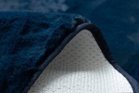 Protišmykový koberec POSH kruh Shaggy navy granát, plyš