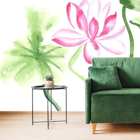 Tapeta lotosový kvet v akvarelovom prevedení