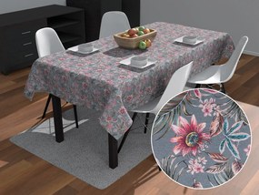 Biante Dekoračný obdĺžnikový obrus PML-043 Tropické kvety na sivom 80x120 cm