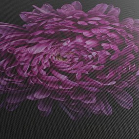 Obraz fialovej kvetiny (s hodinami) (90x30 cm)
