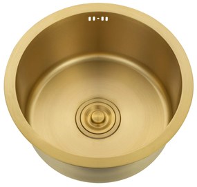 Erga HD, 1-komorový oceľový drez 420x420x215 mm, zlatá, ERG-MLS-HD4242G