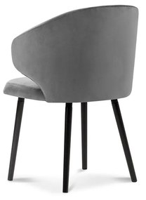 Šedá Zamatová stolička Nemesis dĺžka 57 × šírka 54 × výška 81 cm WINDSOR & CO