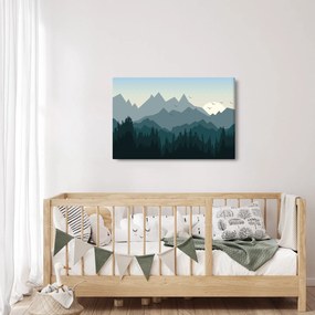 Obraz - Hory pohľadom grafika (90x60 cm)
