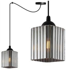 Závesné svietidlo Riffle Square Spider, 1x grafitové sklenené tienidlo, b