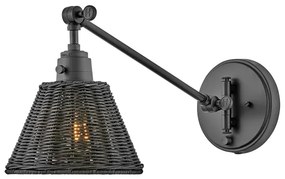 Hinkley HK-ARTI-1W-BK-BR - Bodové nástenné svietidlo ARTI 1xE27/60W/230V čierna