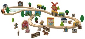 lupilu®  Drevená železnica L (farma)  (100395198)