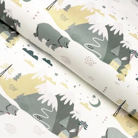 Biante Zamatový behúň na stôl Tamara TMR-031 Medvede v horách 20x120 cm