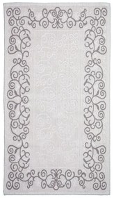 Sivo-béžový bavlnený koberec Vitaus Orkide, 80 × 200 cm