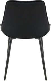 Jedálenská stolička Wallace - zamat - Čierna