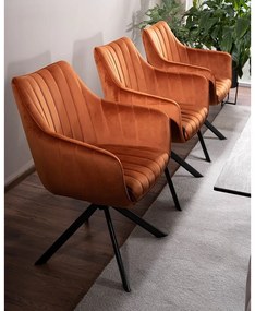 Jedálenská stolička Azalia Velvet, oranžová / čierna