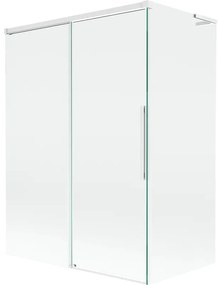 Mexen Rox, L posuvná 2-krídlová vaňová zástena 120 + 70 x 150 cm, 8mm číre sklo, biely profil, 8C9L-120-070-20-00