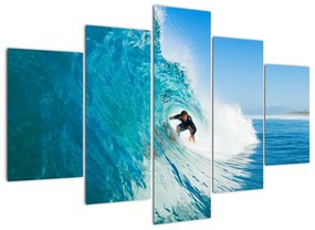 Surfer na vlne - moderný obraz