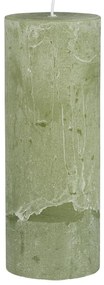 IB Laursen Stĺpová sviečka RUSTIC GREEN TEA 18 cm zelená