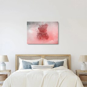Sklenený obraz červeného dymu (70x50 cm)