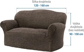 Bielastické poťahy CRISTINA oriešková dvojkreslo (š. 120 - 160 cm)