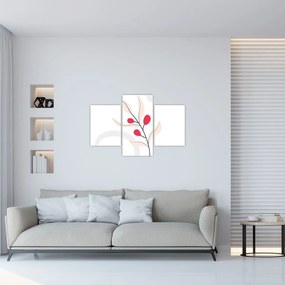 Obraz - Ružová florálna abstrakcia N⁰3 (90x60 cm)