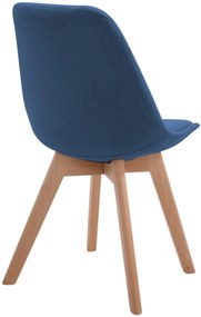 Stolička Borne V2 - látka, drevené nohy natura - Modrá