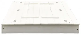vidaXL Pieskovisko jedľové drevo biele 95x90x15 cm-