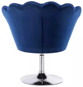 LuxuryForm DESIGN Kreslo FREY VELUR na striebornom tanieri - modré