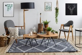 Dywany Łuszczów, Kusový koberec Berber Asila B5970 grey and white, 160x220, šedá, obývacia izba