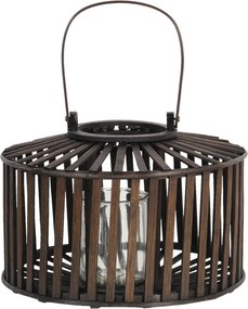 Drevená závesná lucerna Eudo - Ø 33 * 24 cm
