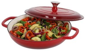 Silvercrest®  Liatinová servírovacia panvica, Ø 30 cm (červená)  (100393085)