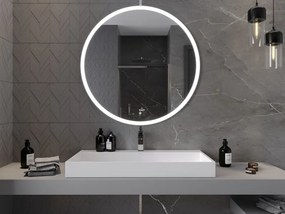 Mexen Oro, okrúhle LED podsvietené kúpeľňové zrkadlo 100 cm, 6000K, vykurovacia podložka proti zahmlievaniu, 9824-100-100-611-00