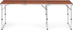 Skládací turistický stůl Veloca 180x60 cm hnědý
