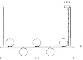Zambelis 1998 - Luster na lanku 5xE14/15W/230V zlatá