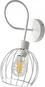 Nástenná stropná lampa oceľová guľa E27 biela