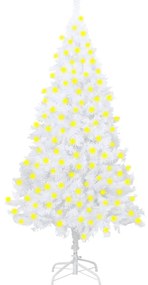 Umelý vianočný stromček s LED a hustými vetvičkami biely 210 cm 3077456